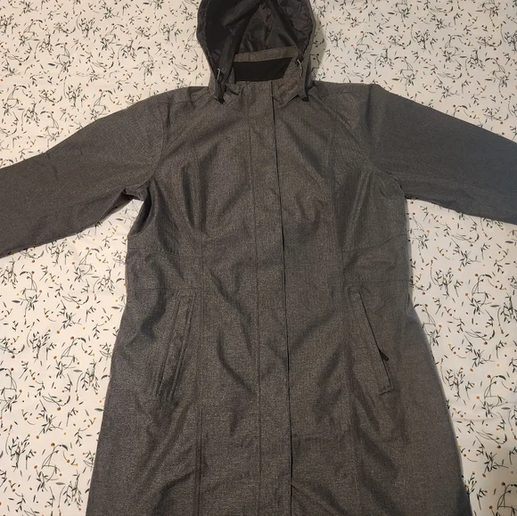 Eddie Bauer Women's Gray Waterproof Hooded Trench Coat XL - Picture 12 of 15